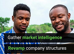 Text on thumbnail reads: Gather market intelligence, revamp company structures